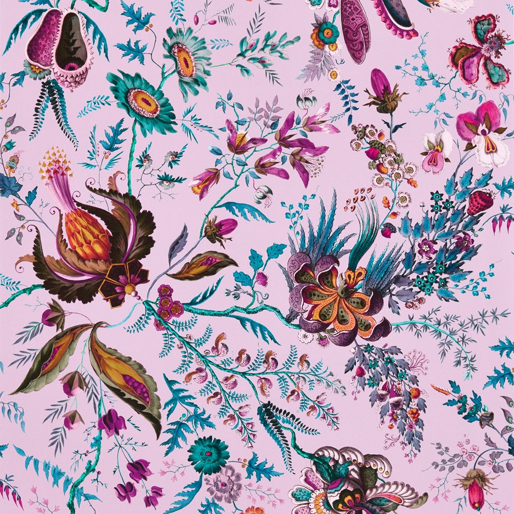 Wonderland Floral Wallpaper 113066 by Harlequin X Sophie Robinson in Amethyst Lapis Ruby